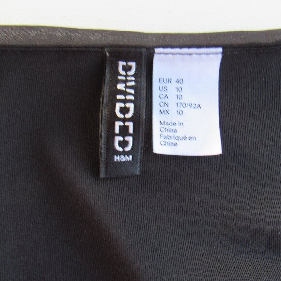 Divided Women's Black V-Neck Short Butterfly Sleeves Chiffon Dress Size 10 - Picture 4 of 8